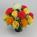 Artificial Grave Flower Arrangement with Roses and Chrysanthemums 24cm