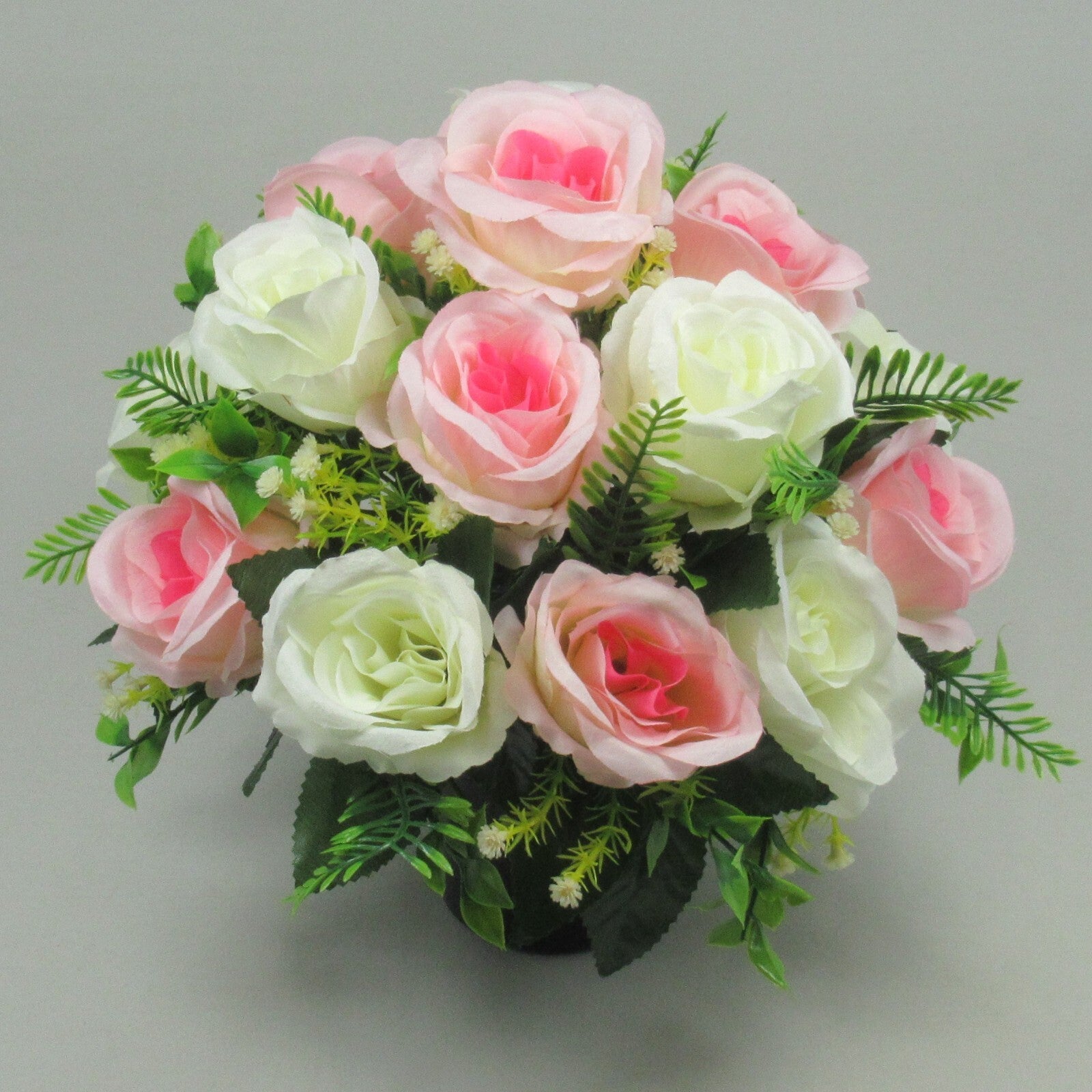 Grave Flowers Artificial/Silk flower arrangement in grave memorial pot FREE P&P