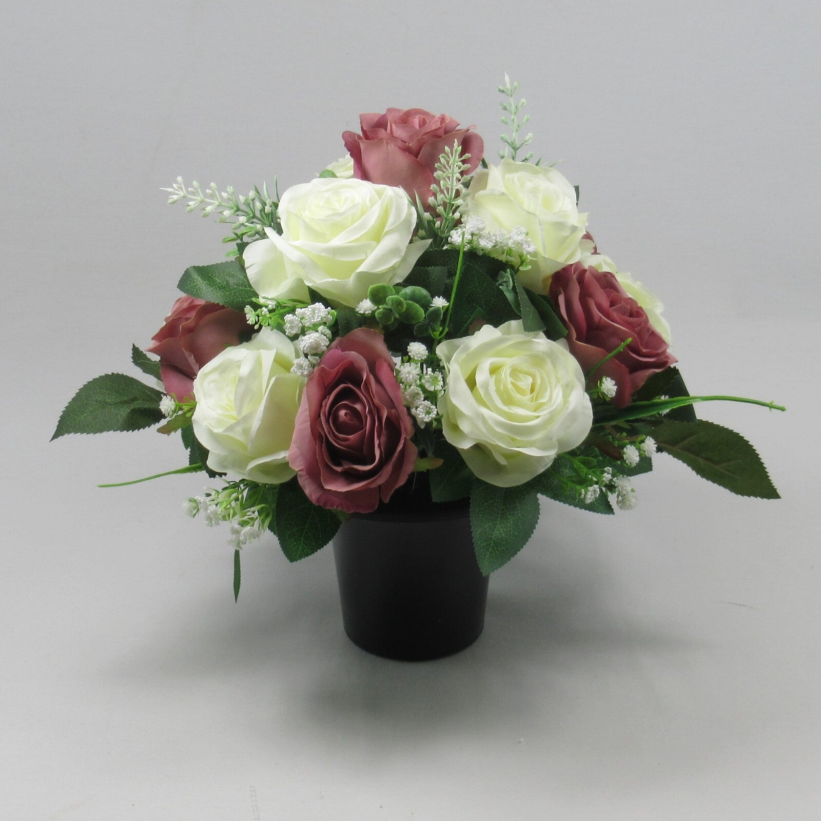 Artificial silk flowers Grave Pot - Grave flower arrangement 25-27cm HandMade