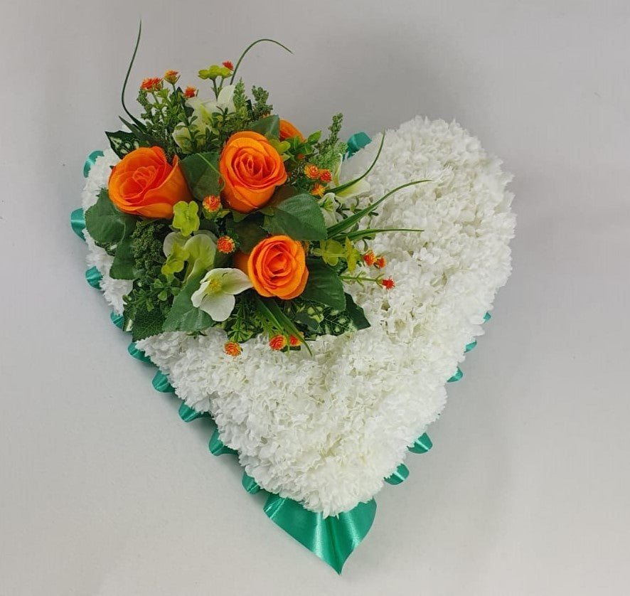 Artificial Silk Funeral Flower Heart Wreath Celtic Irish Memorial Tribute Grave