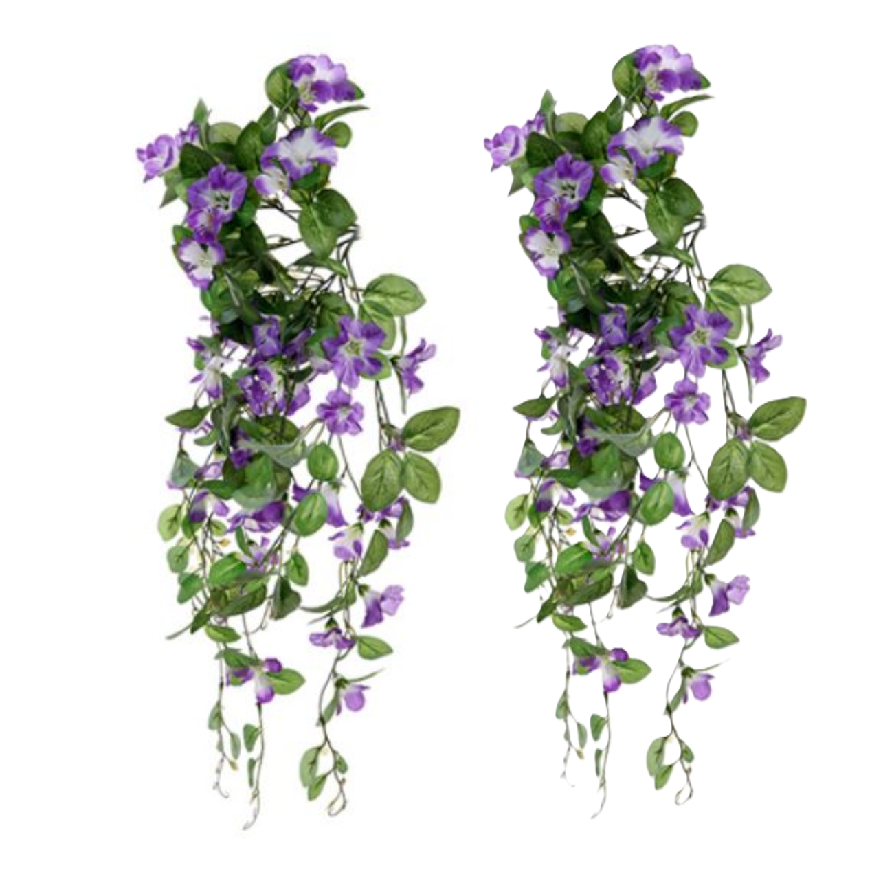 Artificial Morning Glory Trailing Flower Hanging Basket Outdoor Decor UK Seller