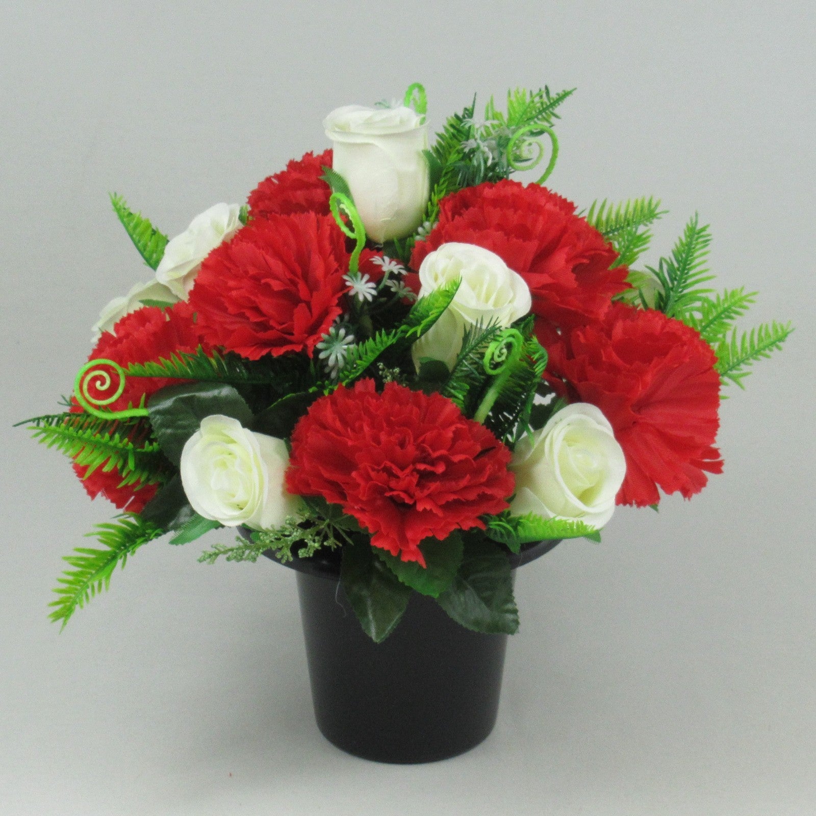Artificial silk flowers memorial Crem Pot - Grave arrangement FREE P&P HandMade