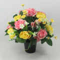 Artificial Grave Flower Arrangement Roses Ranunculus 27cm Long Lasting Summer
