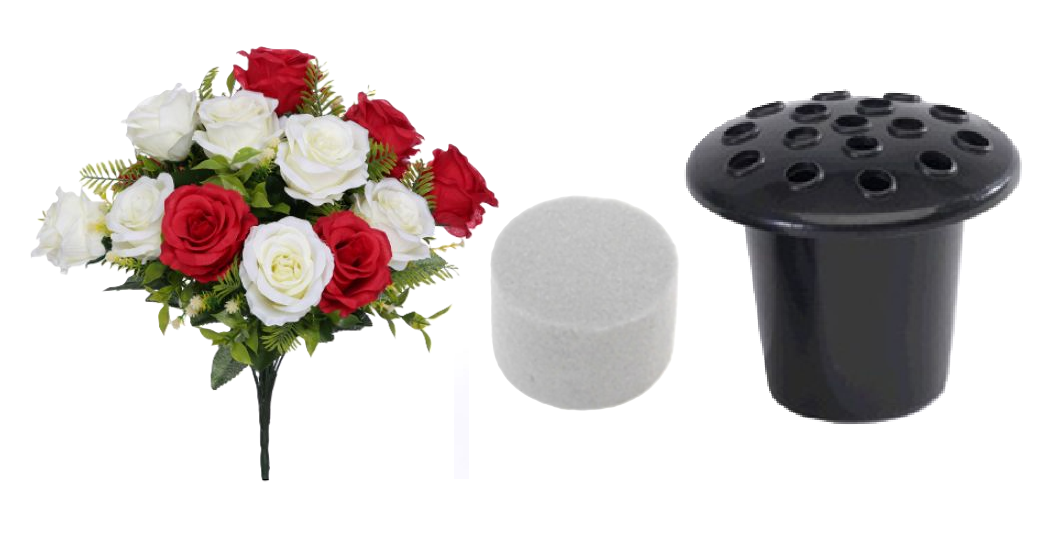 Self Assembly Grave Flower Arrangement Includes memorial pot SELF ASSEMBLY