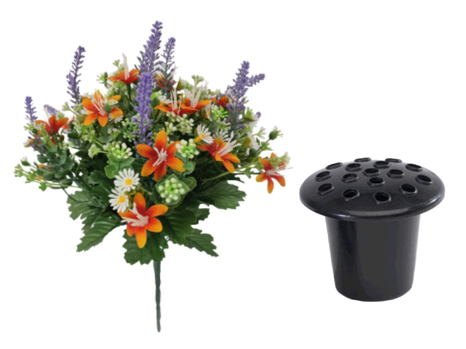 13 Head Artificial Daisy Blossom and Lavender Flower Bush 36cm - Weddings Crafts