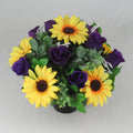 Artificial/Silk flower Grave Arrangement in memorial Crem pot All round flowers