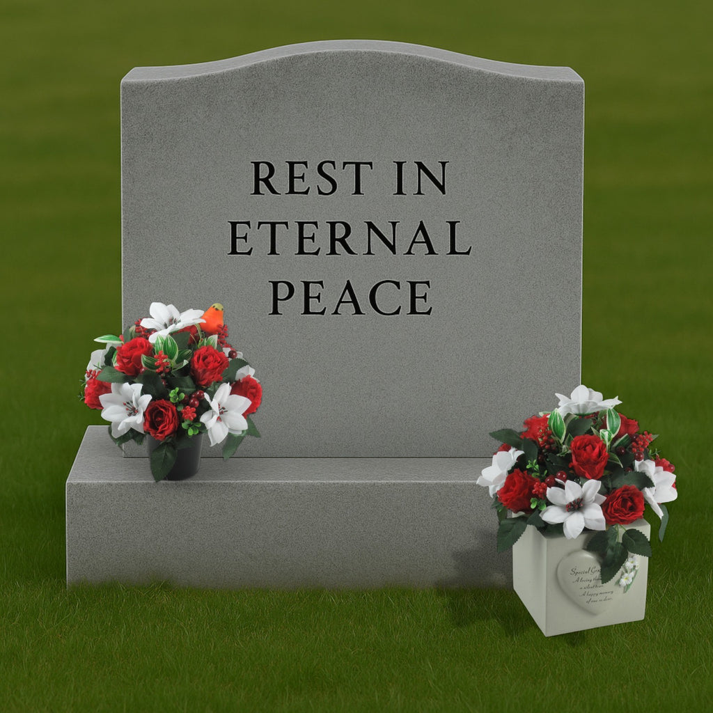 Christmas grave flower arrangement 24cm Long lasting