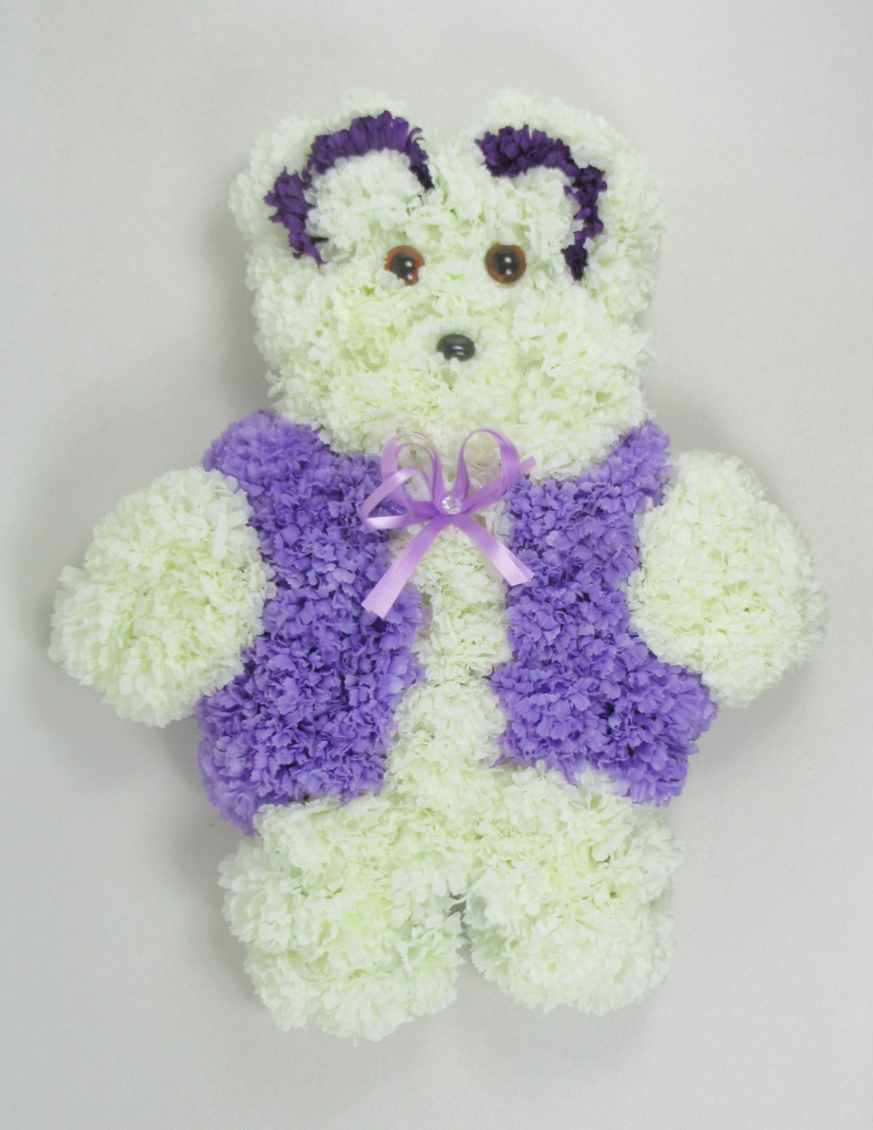 Teddy Bear Artificial Silk Funeral Flowers Children's Wreath Tribute Memorial