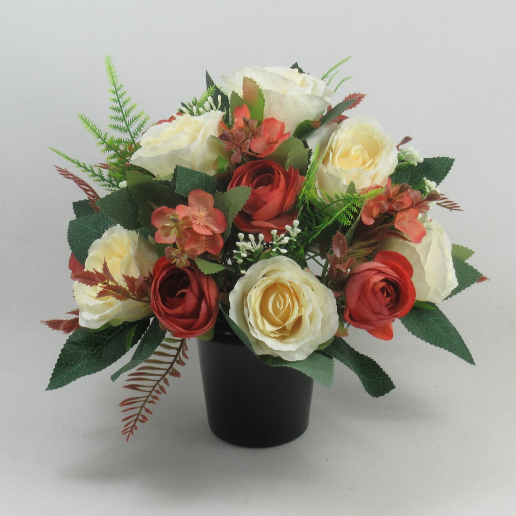 Artificial Silk Flowers Grave/Memorial Arrangement Hand-Made Long Lasting 26cm