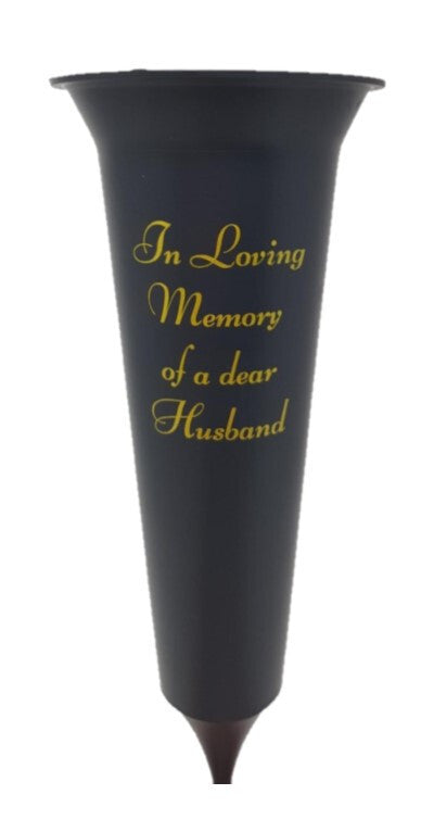 GRAVE SPIKE MEMORIAL GRAVE VASE IN LOVING MEMORY HUSBAND | WIFE | MUM & DAD