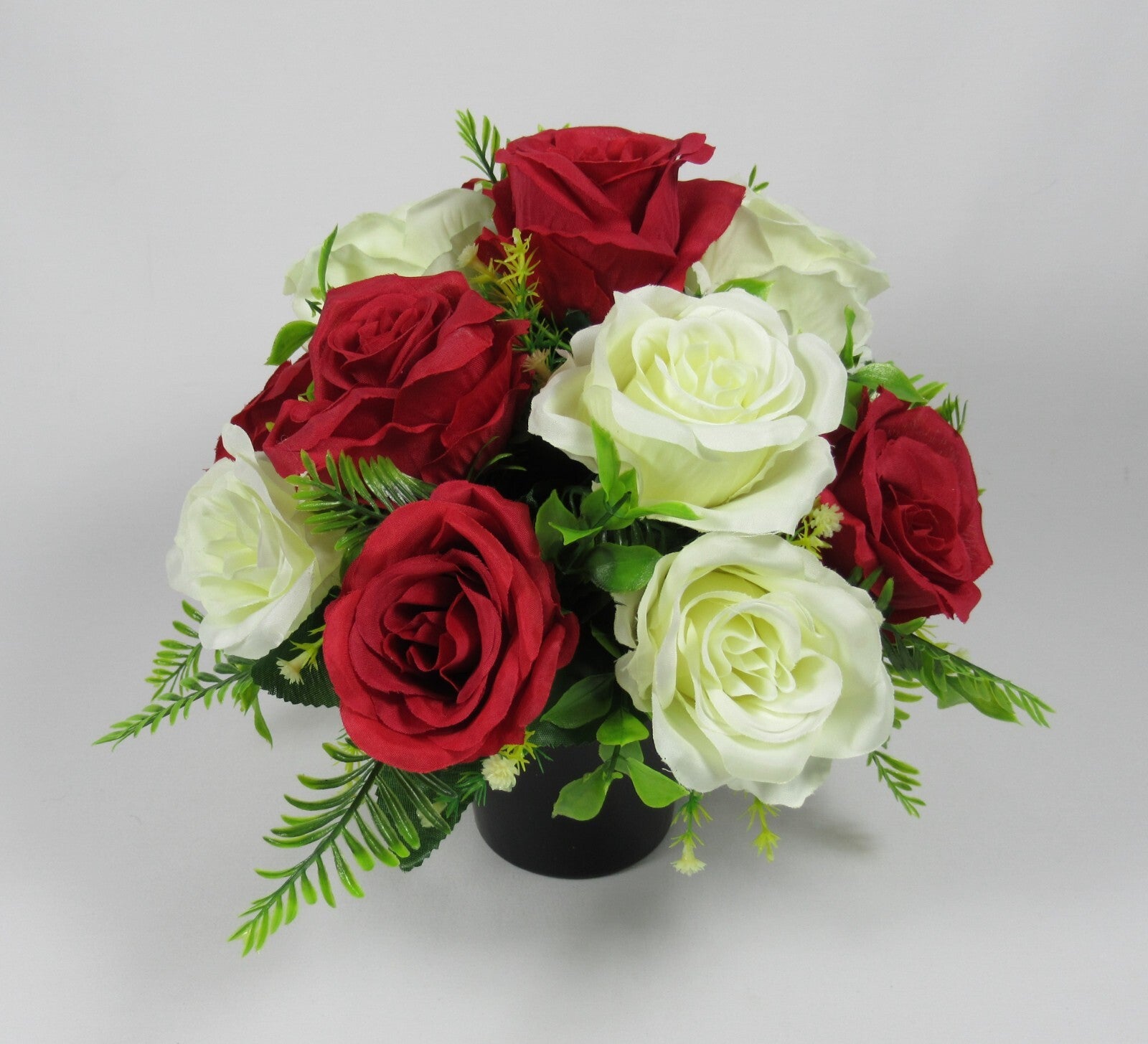 Grave Flowers Artificial/Silk flower arrangement in grave memorial pot FREE P&P