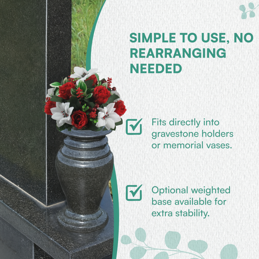 Christmas grave flower arrangement 24cm Long lasting