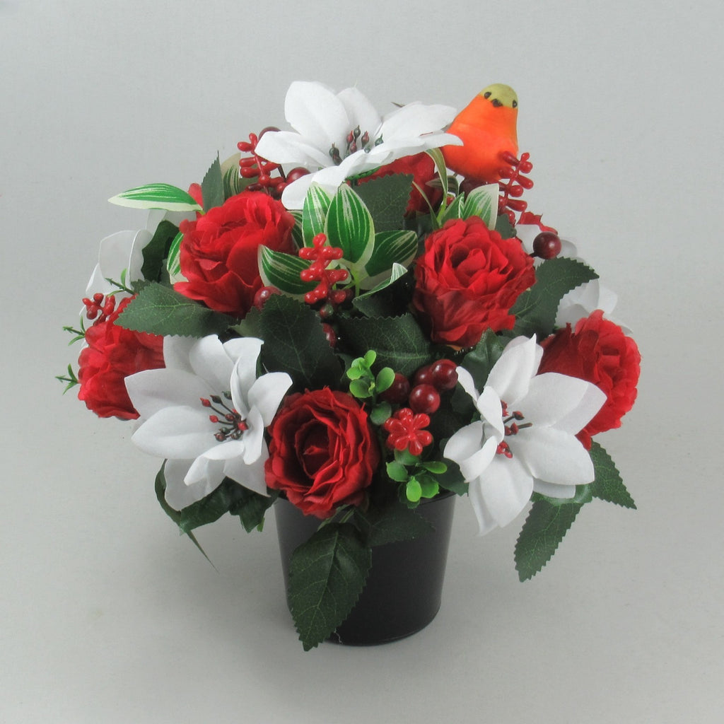 Christmas grave flower arrangement 24cm Long lasting