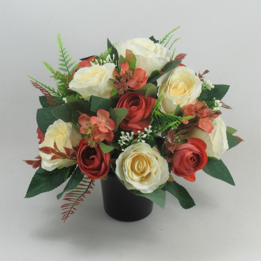 Artificial Silk Flowers Grave/Memorial Arrangement Hand-Made Long Lasting 26cm