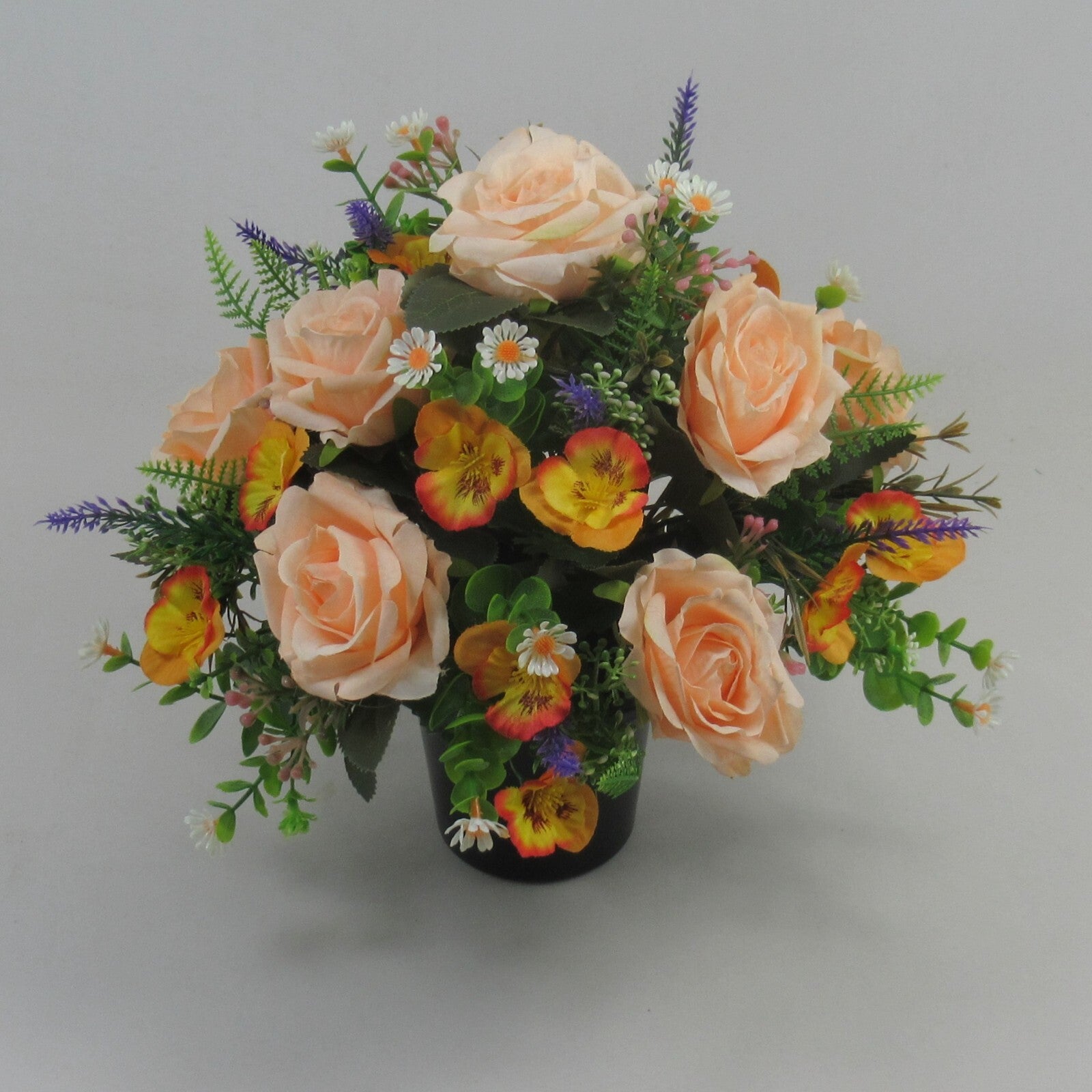 Artificial silk flowers Grave arrangement Hand-Made Long Lasting Rose - Pansy