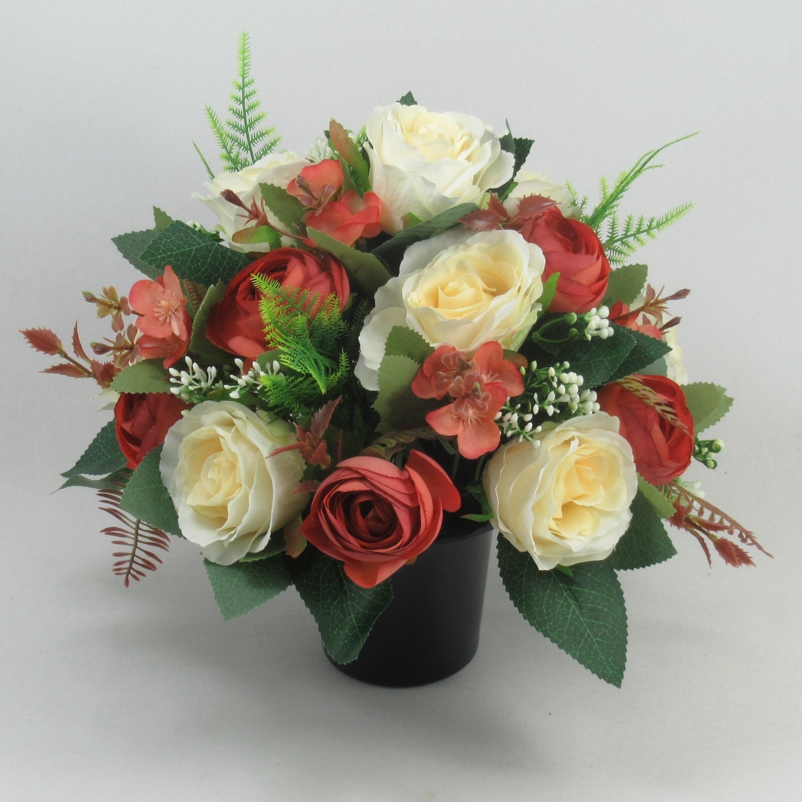 Artificial Silk Flowers Grave/Memorial Arrangement Hand-Made Long Lasting 26cm