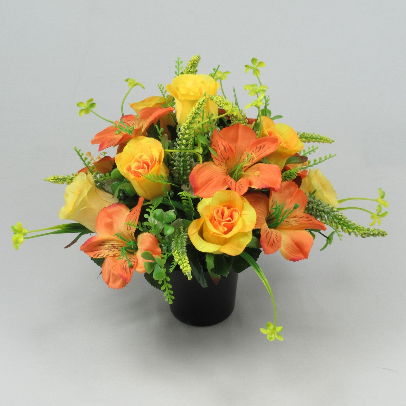 Artificial silk flowers memorial Crem Pot - Grave arrangement FREE P&P HandMade