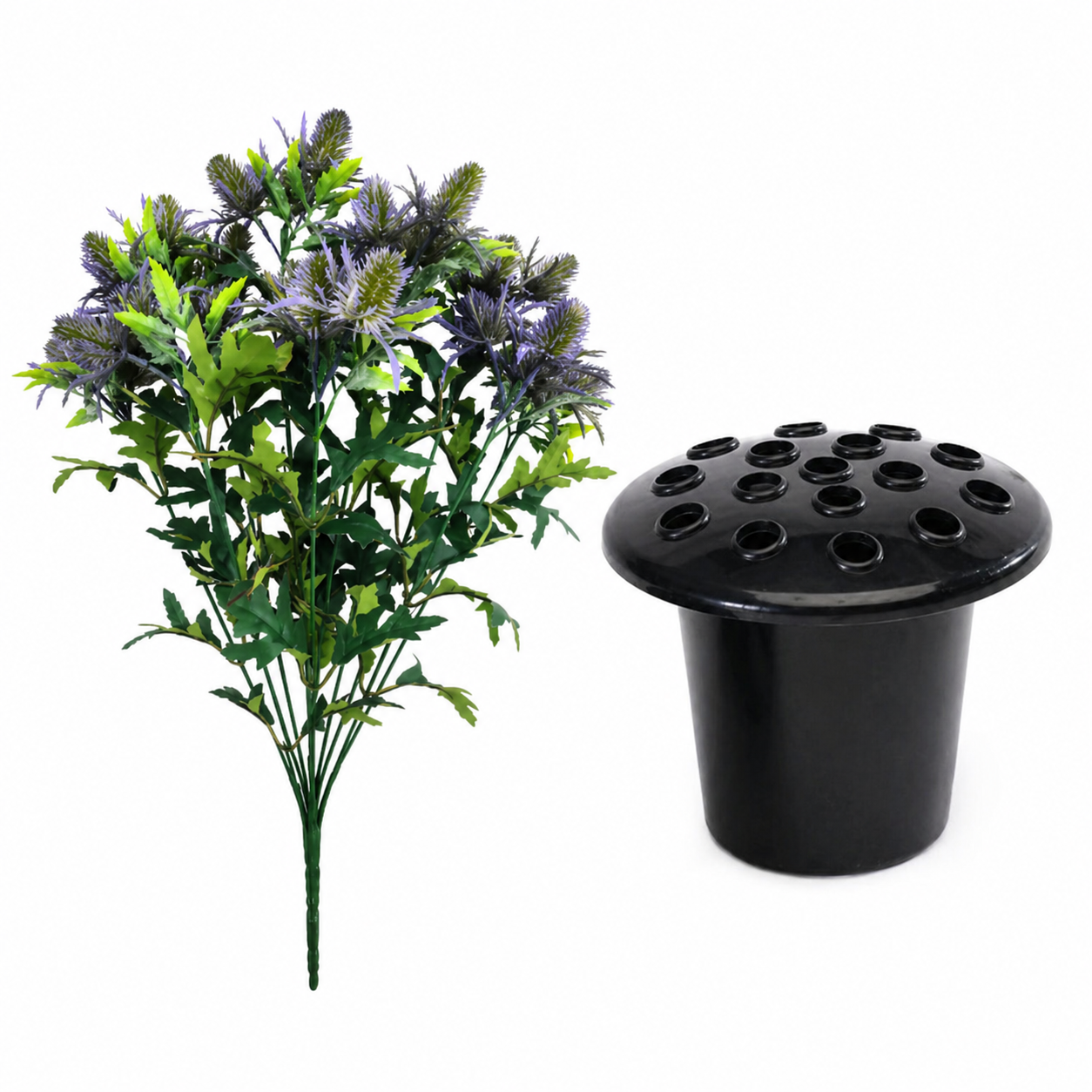 Artificial Thistle Bush 12 stems - 36 Flower Heads -