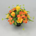 Artificial silk flowers memorial Crem Pot - Grave arrangement FREE P&P HandMade