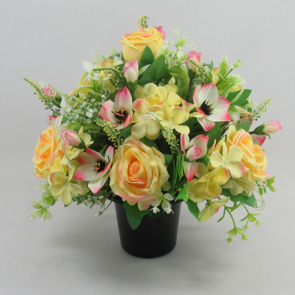 Artificial silk flowers Grave arrangement FREE P&P HandMade Long lasting 27cm