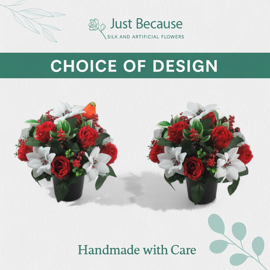 Christmas grave flower arrangement 24cm Long lasting