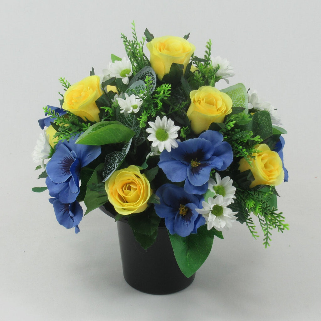 Artificial silk flowers Grave arrangement FREE P&P HandMade Long lasting