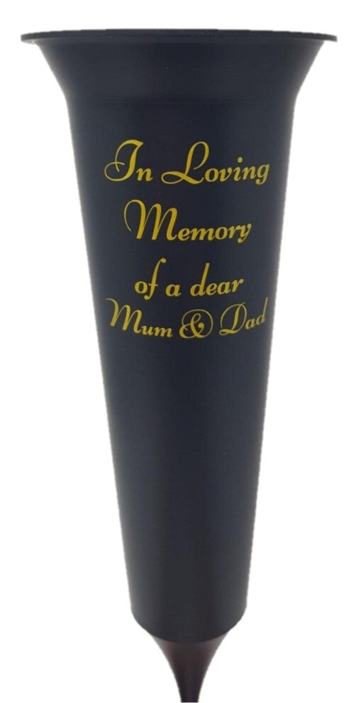 GRAVE SPIKE MEMORIAL GRAVE VASE IN LOVING MEMORY HUSBAND | WIFE | MUM & DAD