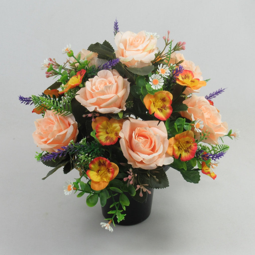 Artificial silk flowers Grave arrangement Hand-Made Long Lasting Rose - Pansy