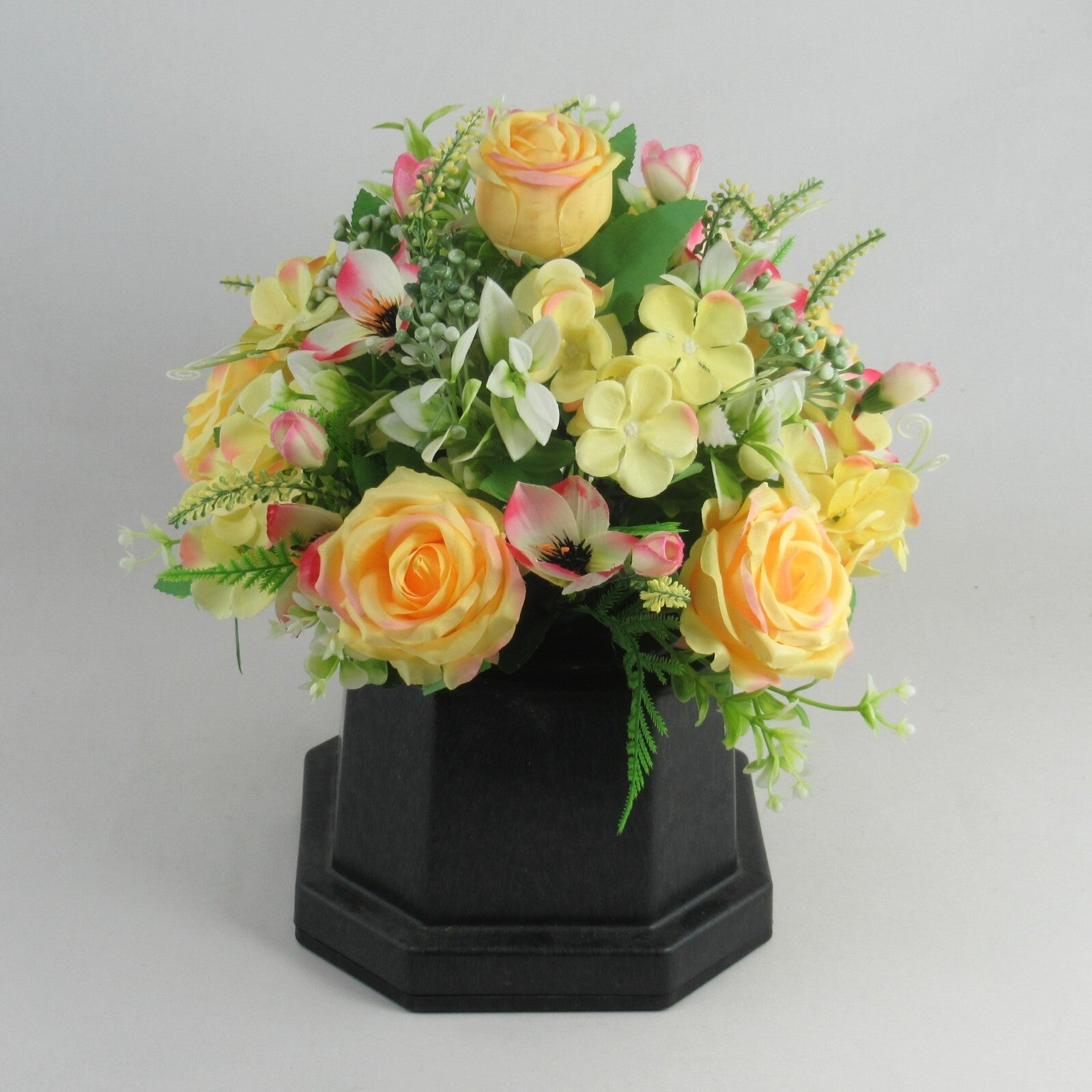 Artificial silk flowers Grave arrangement FREE P&P HandMade Long lasting 27cm