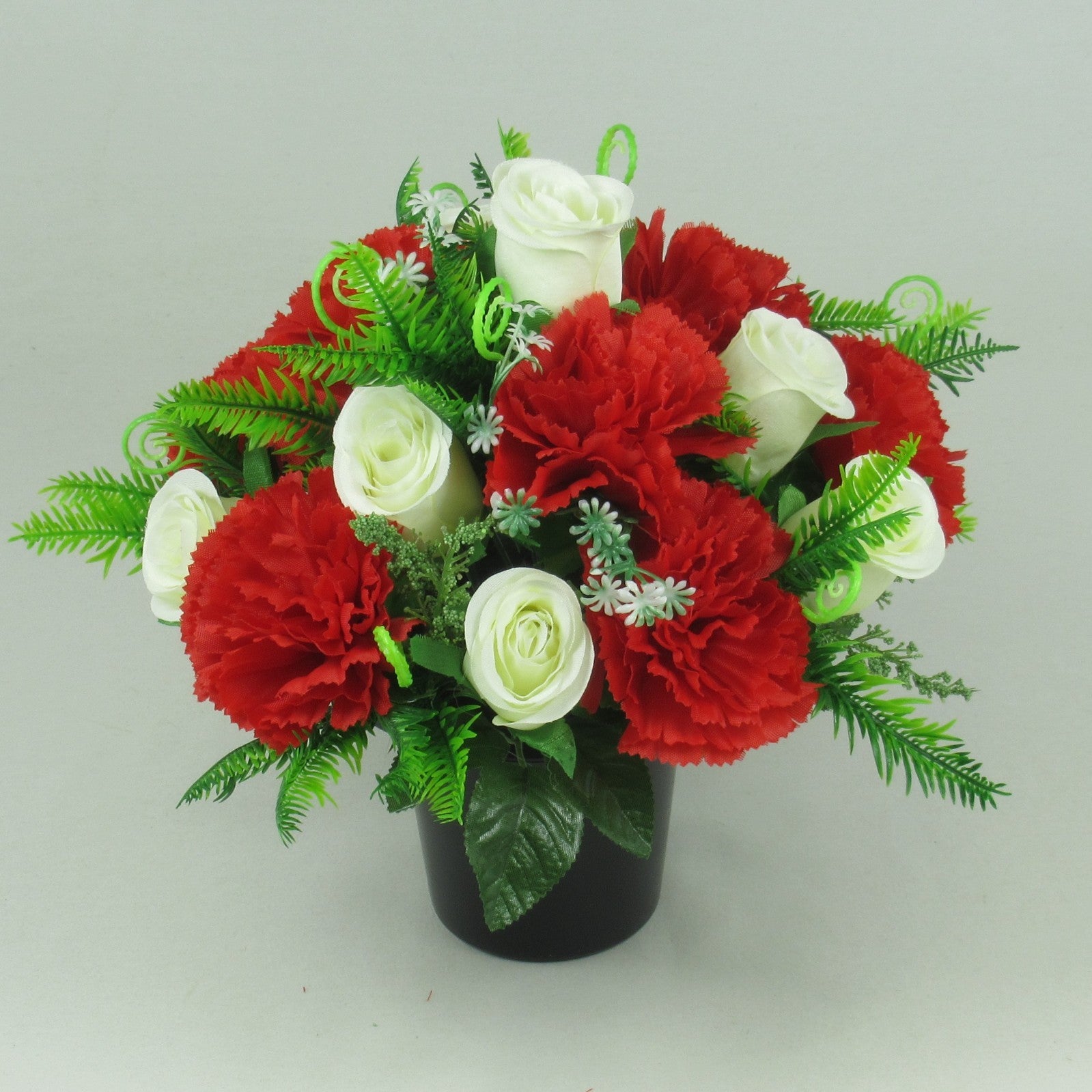 Artificial silk flowers memorial Crem Pot - Grave arrangement FREE P&P HandMade