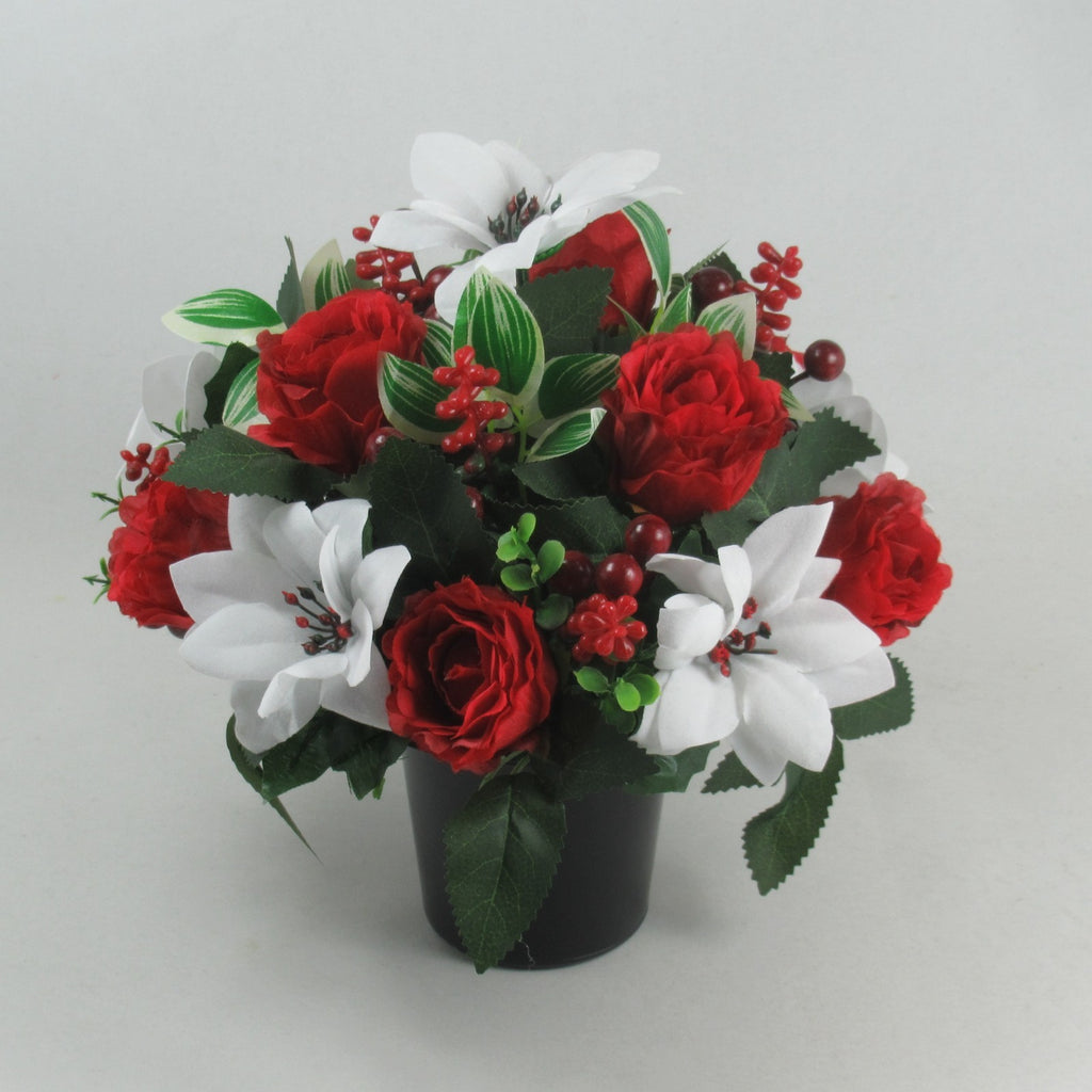 Christmas grave flower arrangement 24cm Long lasting