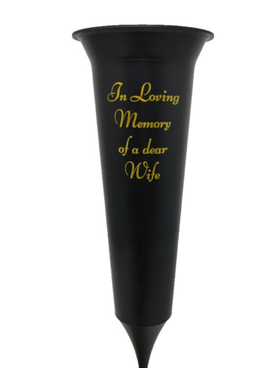 GRAVE SPIKE MEMORIAL GRAVE VASE IN LOVING MEMORY HUSBAND | WIFE | MUM & DAD