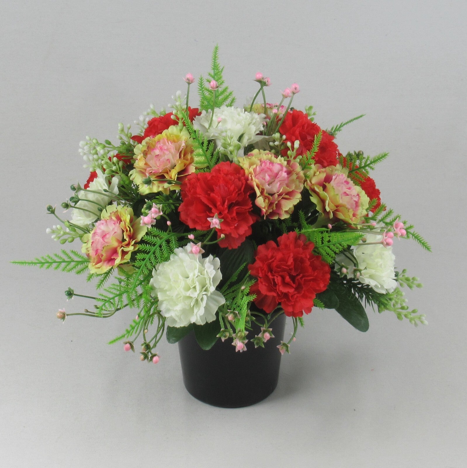 Artificial silk flowers memorial Crem Pot - Grave arrangement FREE P&P HandMade