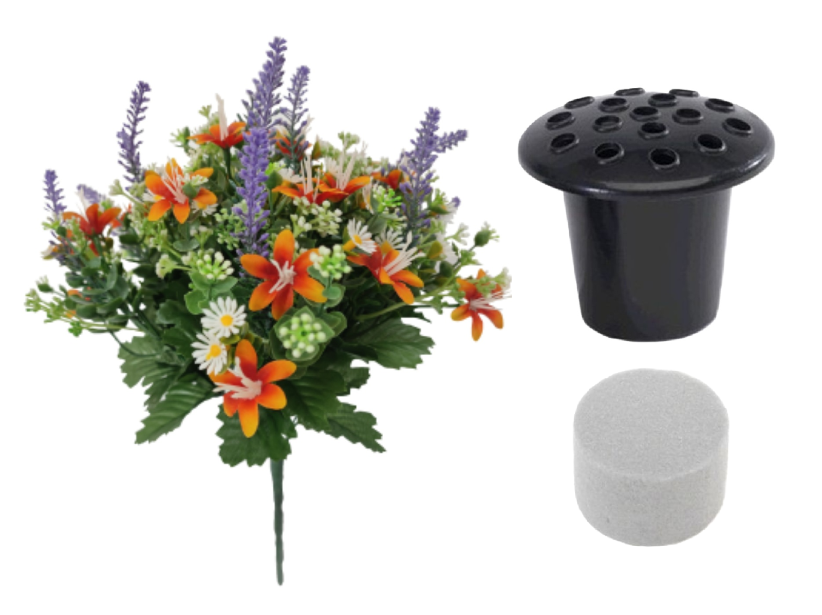 13 Head Artificial Daisy Blossom and Lavender Flower Bush 36cm - Weddings Crafts