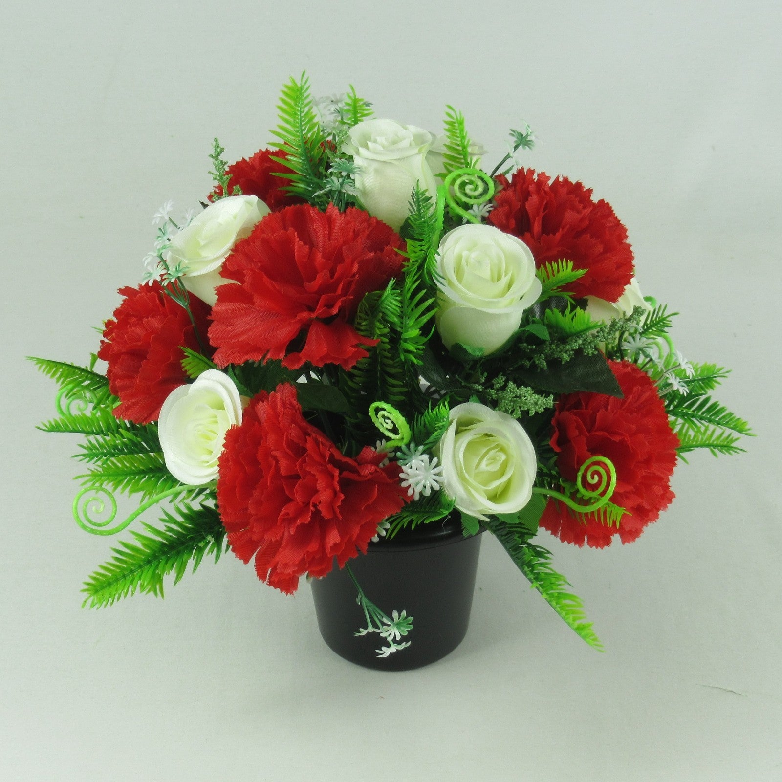 Artificial silk flowers memorial Crem Pot - Grave arrangement FREE P&P HandMade