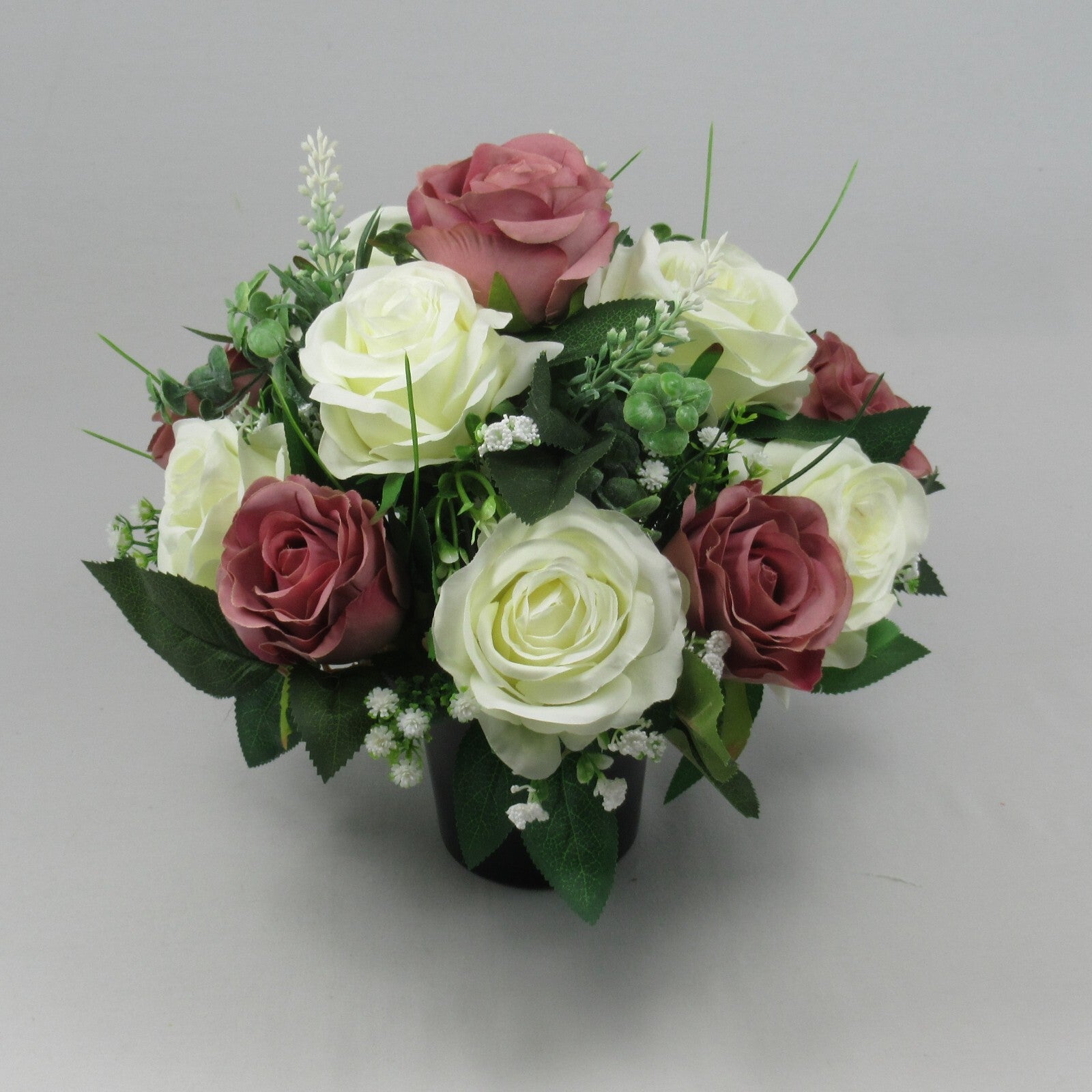 Artificial silk flowers Grave Pot - Grave flower arrangement 25-27cm HandMade