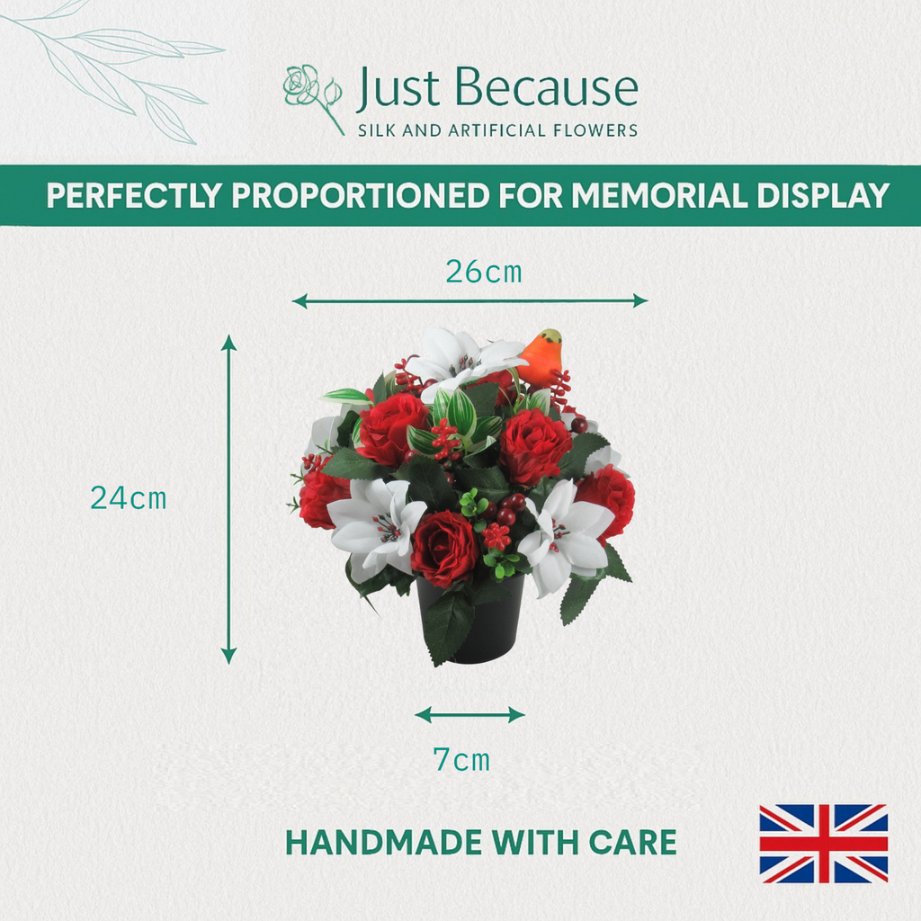 Christmas grave flower arrangement 24cm Long lasting