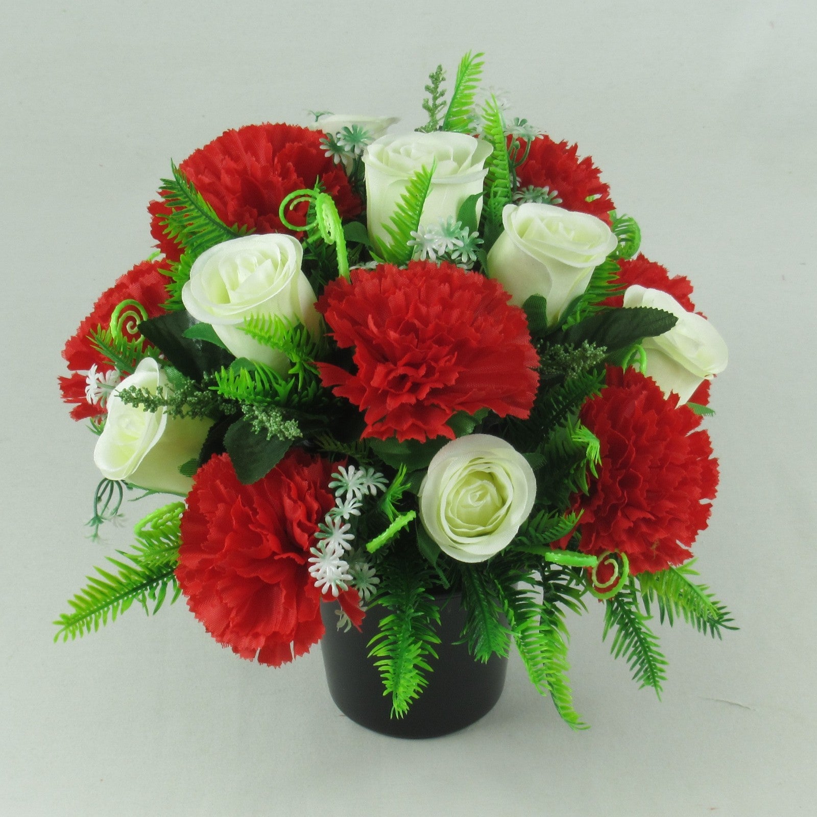 Artificial silk flowers memorial Crem Pot - Grave arrangement FREE P&P HandMade