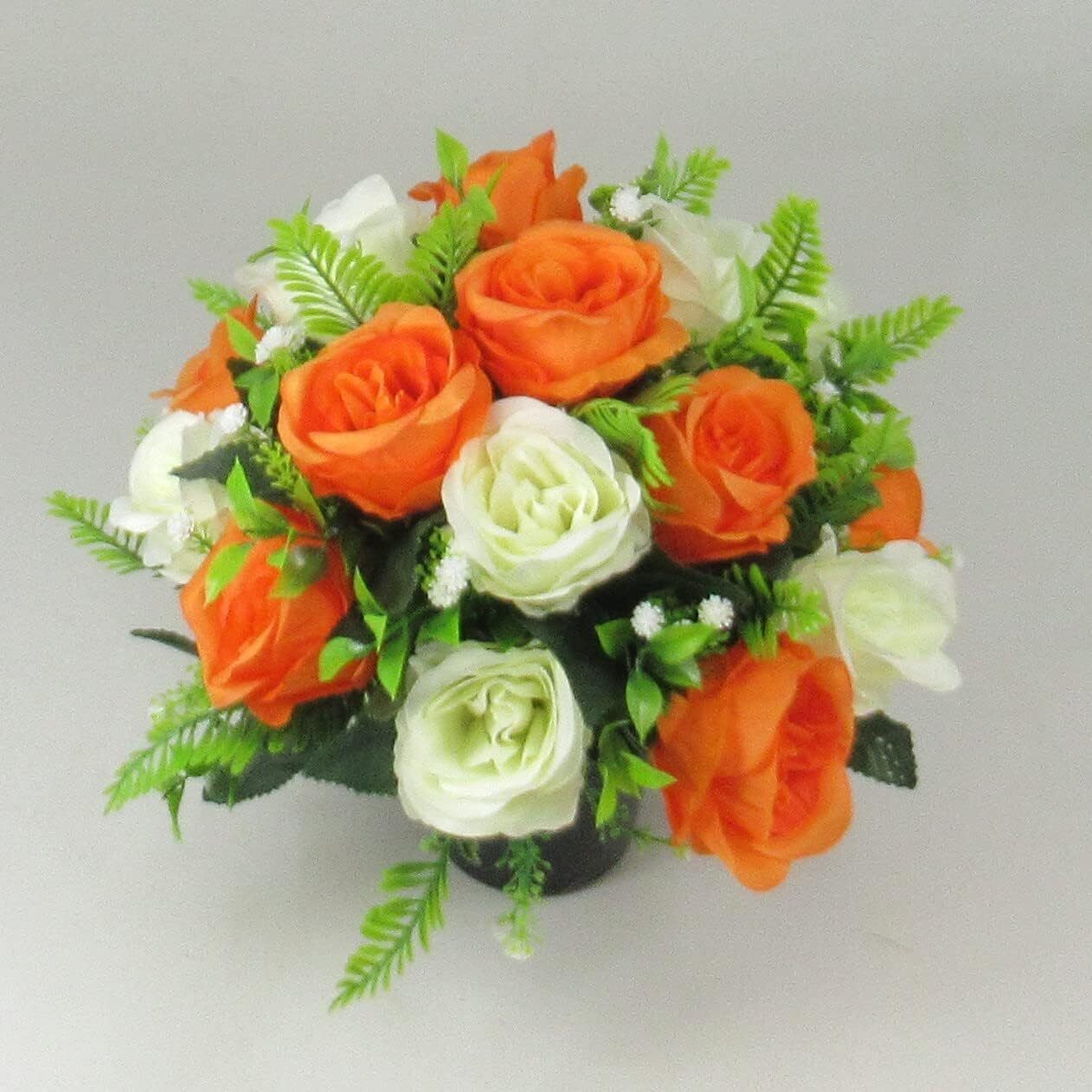 Grave Flowers Artificial/Silk flower arrangement in grave memorial pot FREE P&P