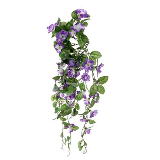 Artificial Morning Glory Trailing Flower Hanging Basket Outdoor Decor UK Seller