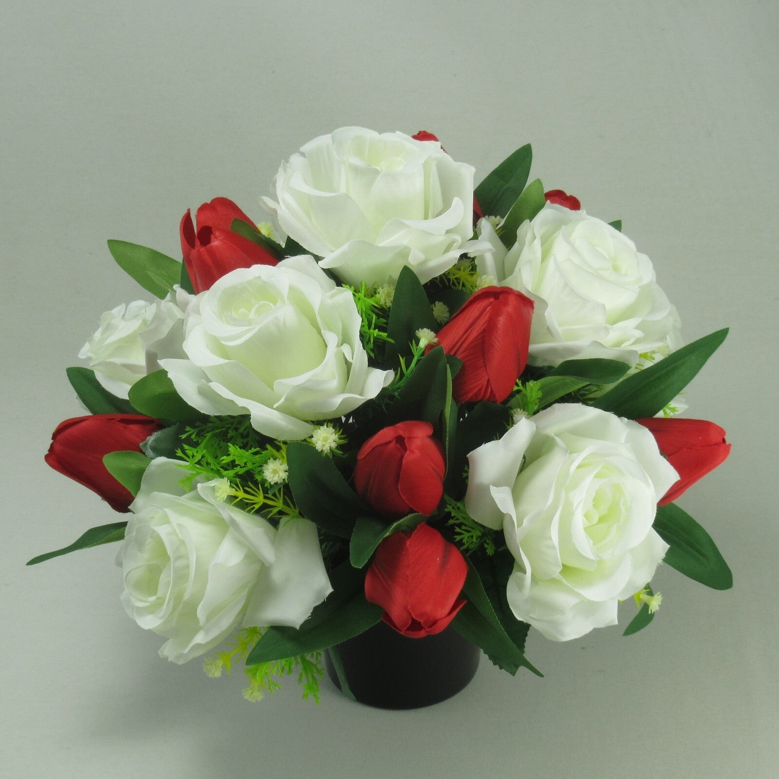 Artificial silk flowers memorial Crem Pot - Grave arrangement FREE P&P HandMade