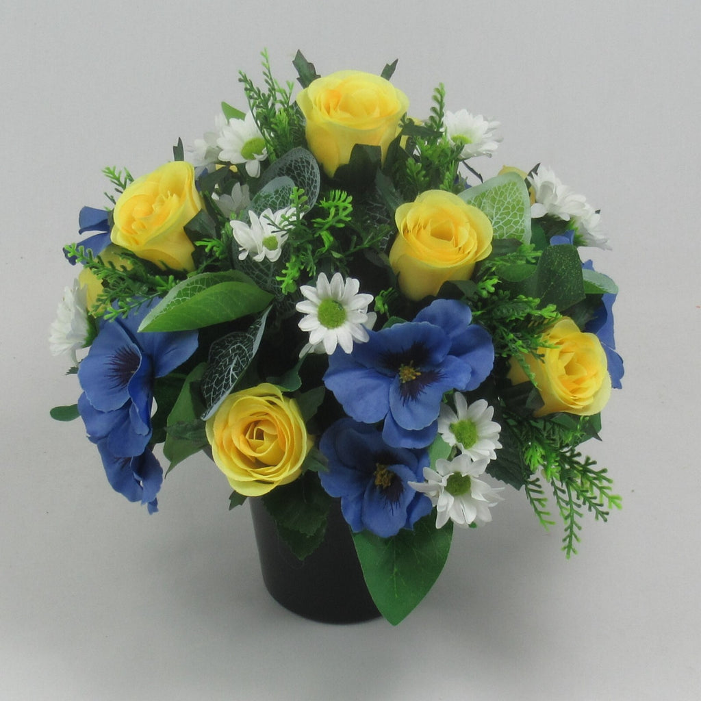 Artificial silk flowers Grave arrangement FREE P&P HandMade Long lasting