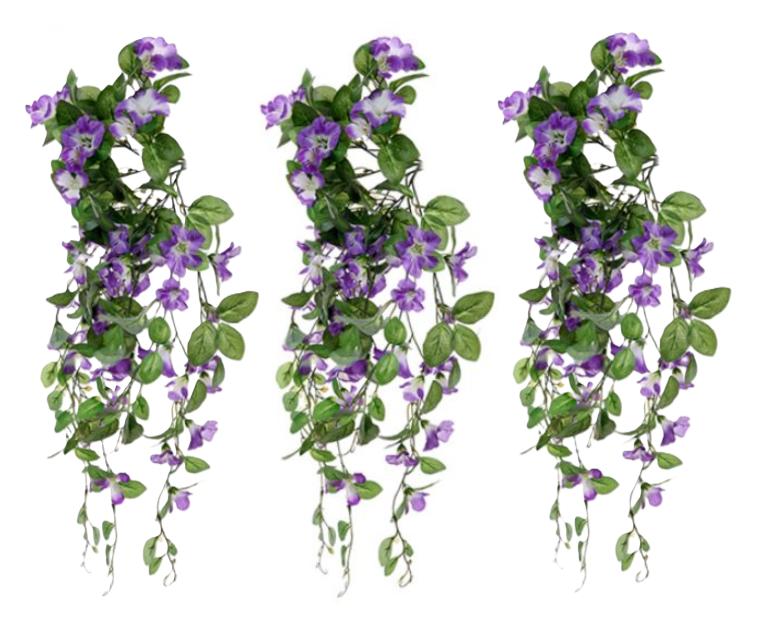 Artificial Morning Glory Trailing Flower Hanging Basket Outdoor Decor UK Seller
