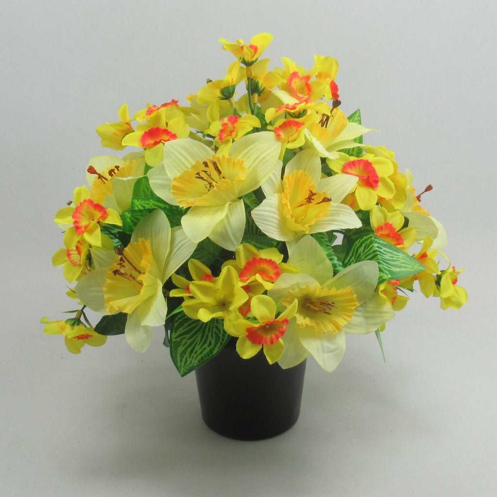 Artificial silk flowers memorial Crem Pot - Grave arrangement FREE P&P HandMade