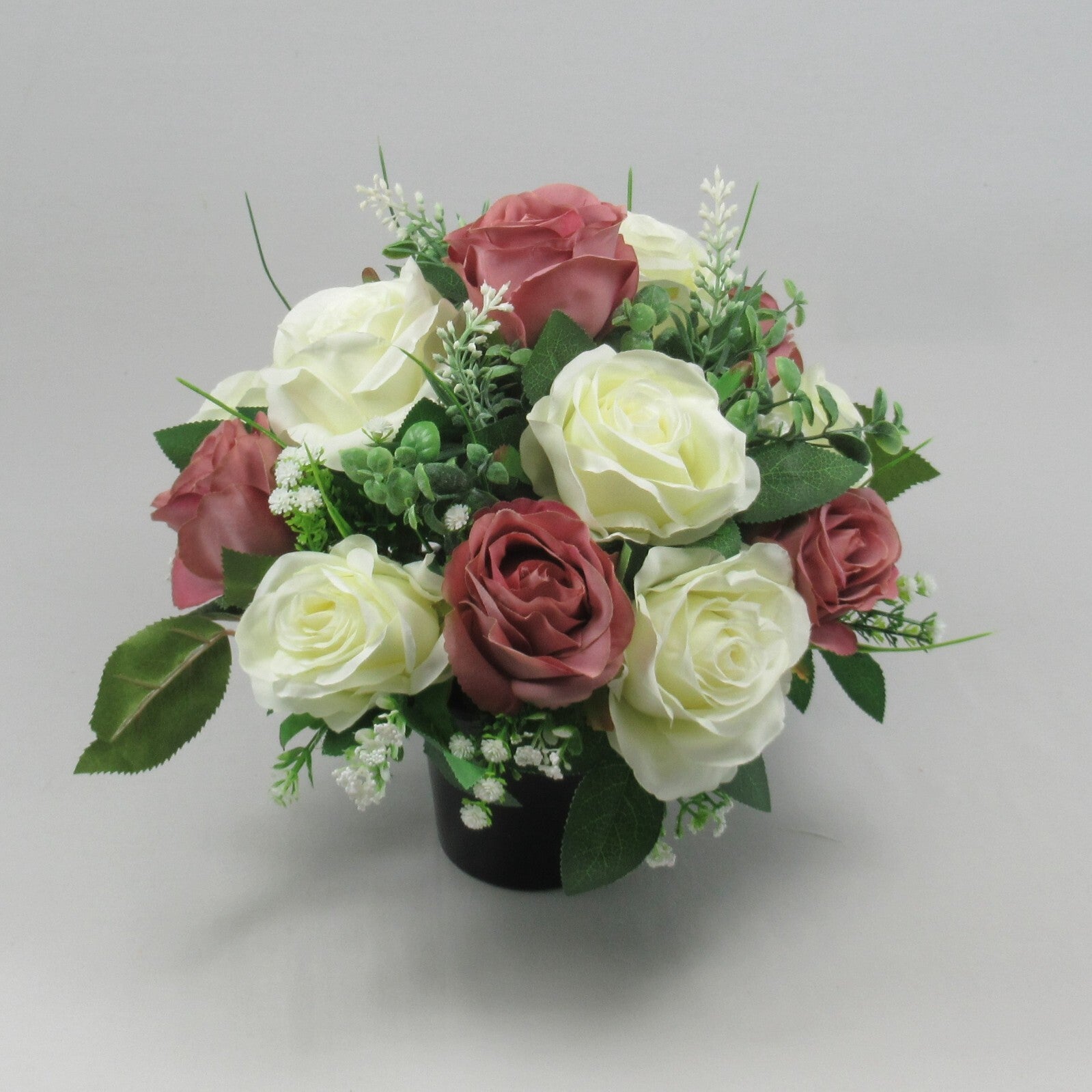 Artificial silk flowers Grave Pot - Grave flower arrangement 25-27cm HandMade