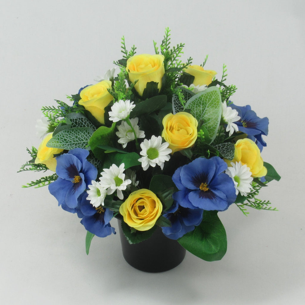 Artificial silk flowers Grave arrangement FREE P&P HandMade Long lasting