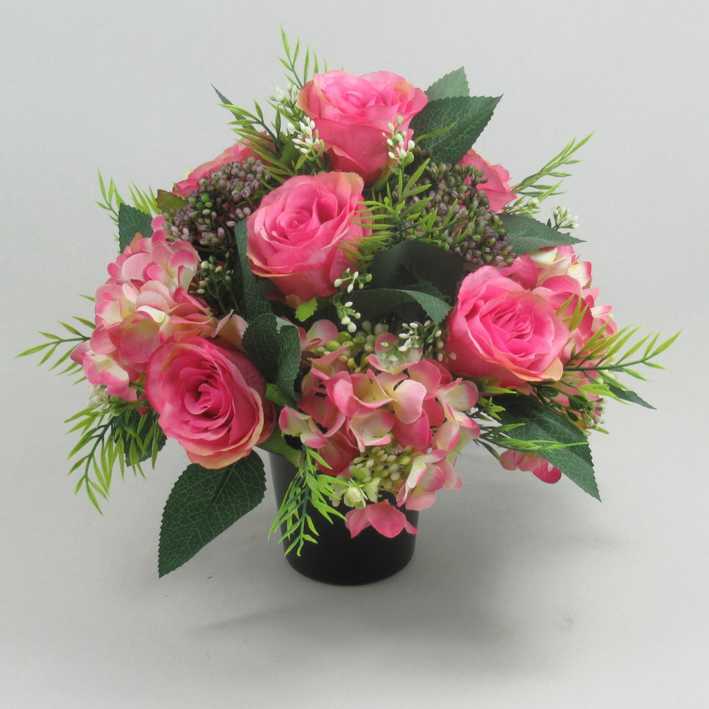 Artificial Silk Flowers Grave/Memorial Arrangement Hand-Made Long Lasting Rose