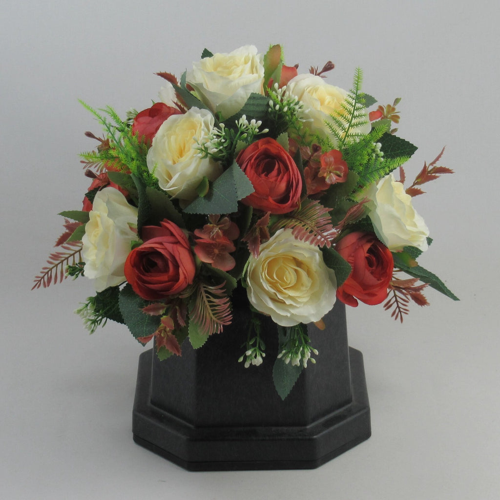 Artificial Silk Flowers Grave/Memorial Arrangement Hand-Made Long Lasting 26cm