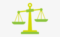 Green balance scale icon for pot weighting fee